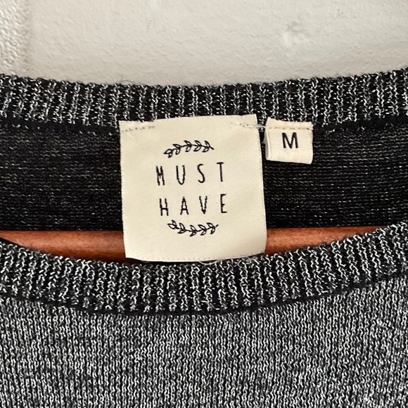 Must have Knit sweater Black/silver Lurex shimmery Liquid Whimsicoth M - Picture 6 of 12